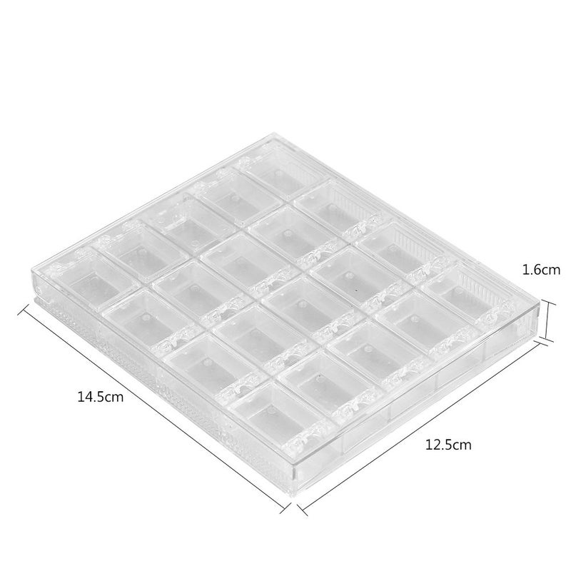Rotekt 20 Grids Bead Storage Box Organizer, Transparent Acrylic Nail Art Decorations Container Rhinestone Beads Case for Crafts with Dividers, Clear Plastic DIY Art Crafts Nail - Image 5